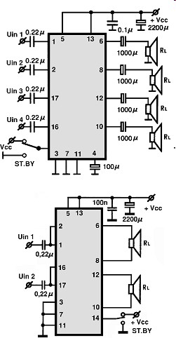 TDA1554Q BTL circuito eletronico